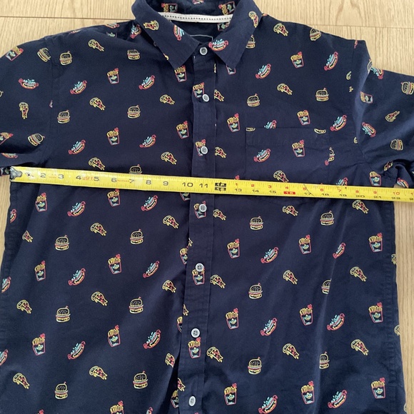 VSTR Fun Foodie Shirt Pizza Hot Dog Fries Hamburger size Large Navy Blue - Picture 5 of 8